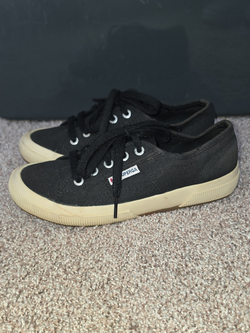 ☆ Superga 2750 Cotu Classic Low Black Canvas Tennis Shoes Womens ☆ Size 6.5 ☆